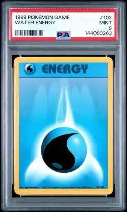 1999 POKEMON BASE SET UNLIMITED #102 WATER ENERGY PSA 9 - Image 1