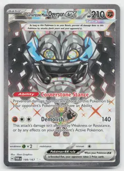 Cornerstone Mask Ogerpon ex 199/167 Ultra Rare Twilight Masquerade Pokemon NM - Image 1