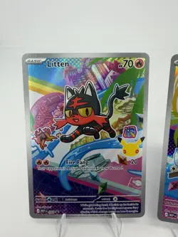Pokemon First Partner Illustration Collection Promos Alola Starters Set of 3 NM - Image 2