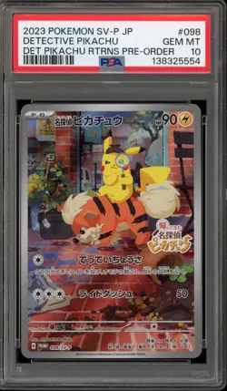 Pokemon Detective Pikachu Returns Preorder Japanese Promo 098/SV-P PSA 10 - Image 1
