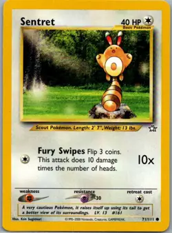 Sentret 71/111 Common Neo Genesis Pokemon Unlimited Near Mint - Image 1