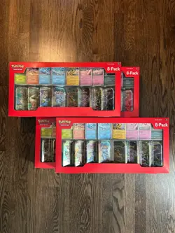 4x Pokemon TCG Prismatic Evolutions Costco 8 Mini-Tin Bundle w/ Promo Cards - Image 1