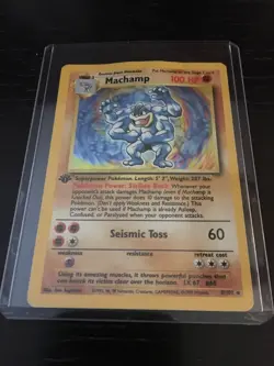 Machamp - 1st Edition Slightly Bent - Base Set - 8/102 Holo-foil Rare Pokemon - Image 1