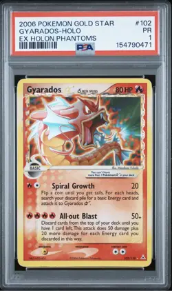2006 POKEMON EX HOLON PHANTOMS GOLD STAR #102 GYARADOS-HOLO PSA 1 - Image 1