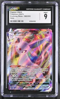 CGC 9 Pokemon English Espeon VMAX 065/203 2021 Evolving Skies - Image 1