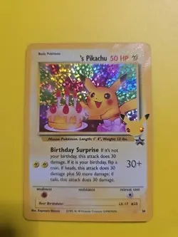 Birthday Pikachu Celebrations 25th Anniversary Black Star Promo 24 Pokemon Tcg - Image 1