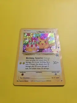 Birthday Pikachu Celebrations 25th Anniversary Black Star Promo 24 Pokemon Tcg - Image 2