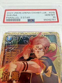 PSA 10 Sukuna SR Super Parallel 3 Star Jujutsu Kaisen Union Arena Japanese - Image 3