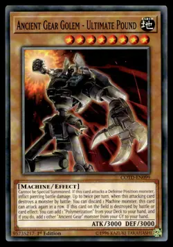Ancient Gear Golem - Ultimate Pound Code of the Duelist COTD-EN099 MP YuGiOh TCG - Image 1