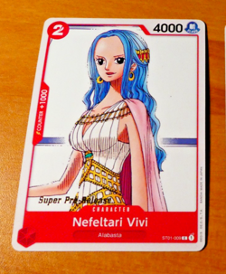 ONE PIECE SUP PRE-RELEASE ENGLISH CARD GAME CARTE Nefeltari Vivi ST01-009 EN NM - Image 1