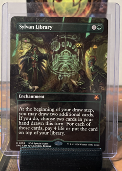 Sylvan Library (Borderless) Special Guests Regular Mythic MTG - Image 1