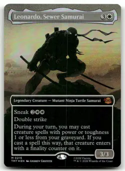 Leonardo, Sewer Samurai (Borderless) #215 (Foil) NM Teenage Mutant Ninja Turtles - Image 1