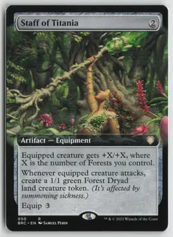 Staff of Titania (Extended Art) LP 50 Commander: The Brothers' War MTG - Image 1