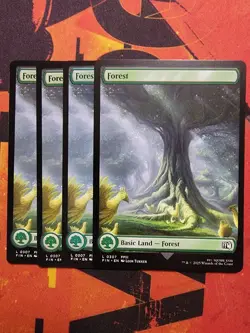 x4 Forest FIN Final Fantasy MTG 307 FULL ART BASIC LAND NM 4x Playset Regular - Image 1