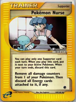 Pokemon Nurse HP 145/165 - Reverse Holo Expedition MisprintU HP - Image 1