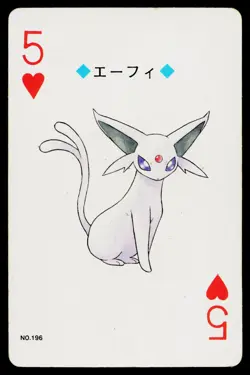 Espeon 5 of Hearts Pokemon Gold Deck Playing Cards Heavily Played - Image 1