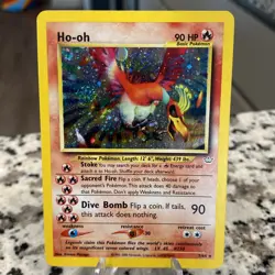 Pokemon Ho-Oh Double Holo Neo Revelation 7/64 Swirl - Image 1