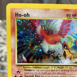 Pokemon Ho-Oh Double Holo Neo Revelation 7/64 Swirl - Image 2