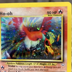 Pokemon Ho-Oh Double Holo Neo Revelation 7/64 Swirl - Image 3
