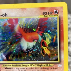 Pokemon Ho-Oh Double Holo Neo Revelation 7/64 Swirl - Image 5