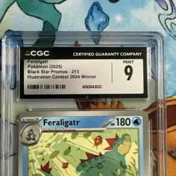 CGC 9 Mint Feraligatr Black Star Promo Illustration Contest 2024 SVP 213 Pokemon - Image 2