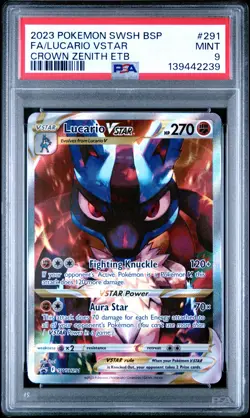 Fa/Lucario Vstar Pokemon Swsh Black Star Promo 291 PSA {{cardGame}} - Image 1