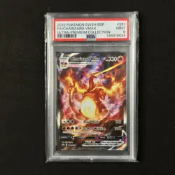 2022 POKEMON SWSH BLACK STAR PROMO #261 FULL ART/CHARIZARD VMAX PSA 9 - Image 1
