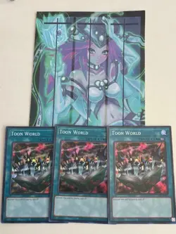 Yugioh 3x Toon World SRL-EN076 Spell Ruler Super Rare 25th Edition Near Mint - Image 1
