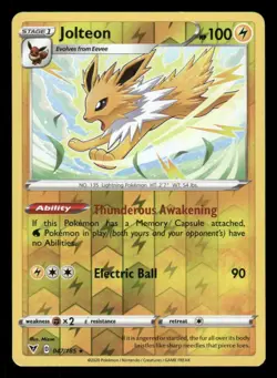 Jolteon 047/185 Rare Vivid Voltage Pokemon Reverse Holo NM/M - Image 1