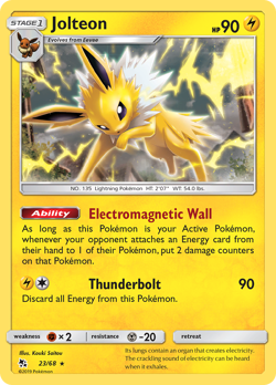 Jolteon 23/68 R Hidden Fates LP Pokemon - Image 4