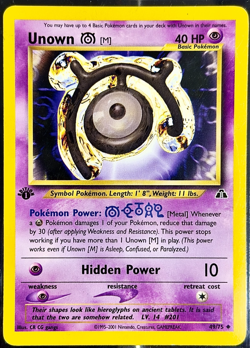 Pokemon - Unown [M] 1st Edition Uncommon Neo Discovery 49/75 - VG/LP - Image 1