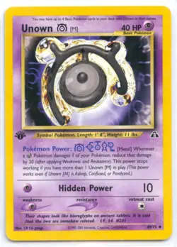 Pokemon - Unown [M] 1st Edition Uncommon Neo Discovery 49/75 - VG/LP - Image 2