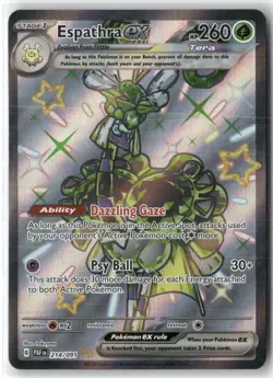 Espathra ex 214/091 Shiny Ultra Rare Paldean Fates Pokemon Holo Near Mint - Image 1