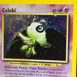 DOUBLE HOLO LOOKING SWIRL 🌀💫 Celebi 3/64 Neo Revelation Rare 2000 Pokemon Card - Image 2