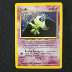 DOUBLE HOLO LOOKING SWIRL 🌀💫 Celebi 3/64 Neo Revelation Rare 2000 Pokemon Card - Image 3