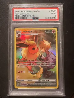 Pokemon TCG Flareon Swsh09 Trainer Gallery Ultra Rare Card TG01/TG30 Psa 9 - Image 1