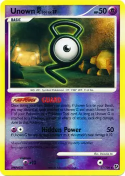 Lightly Played Unown G - 57/106 - Uncommon - Reverse Holo Pokemon Great Encounte - Image 1