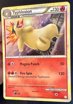 Typhlosion 32/123 2010 HeartGold SoulSilver Pokemon Card TCG Holo Rare - Nm/Vlp - Image 2
