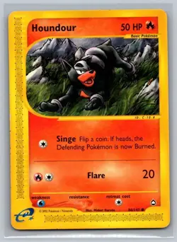 Houndour 86 Common Aquapolis Pokemon Lightly Played - Image 1