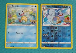 Squirtle 015/078 Common & Wartortle 016/078 Pokemon GO Reverse Holo Pokemon TCG - Image 1