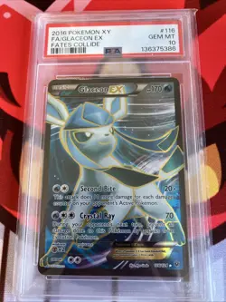 2016 POKEMON XY FATES COLLIDE #116 FULL ART/GLACEON EX PSA 10 - Image 1