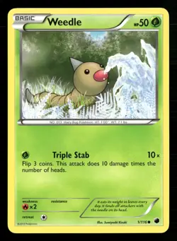 Weedle 1/116 Common Plasma Freeze Pokemon Lightly Played - Image 1