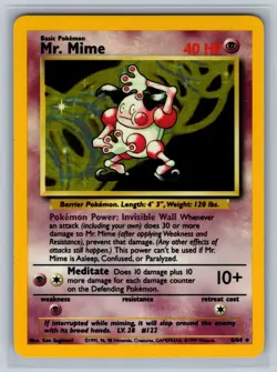 Mr. Mime 6/64 Holo Rare Jungle Pokemon Unlimited Holo No Symbol Near Mint - Image 1