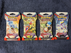 Pokemon TCG Scarlet & Violet Base Sleeved Booster Pack ART Set of4 Factory Seald - Image 1