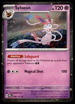 Sylveon 040/131 Holo Rare Prismatic Evolutions Pokemon Holo Near Mint - Image 1