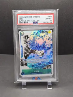 One Piece St22 English Black & White Alternate Art Jozu Psa 10 - Image 1