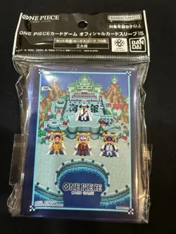 Bandai One Piece Card Game Official Card Sleeves 15 Blue 70ct Glossy - Image 1