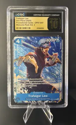 Trafalgar Law Welcome Pack Vol. 2) One Piece Promo OP07-047 CGC 10 PRISTINE - Image 1