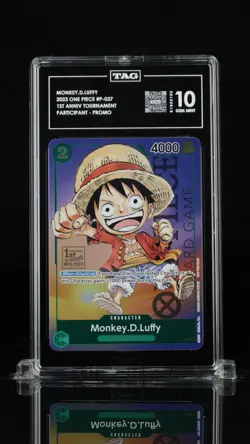 2023 ONE PIECE PROMO #P-037 MONKEY.D.LUFFY 1ST ANNIVERSARY TOURNAMENT TAG 10 - Image 1