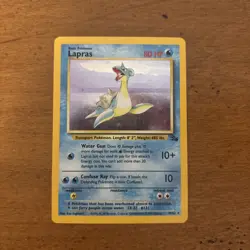 Pokemon Card Lapras 10/62 Fossil HOLO RARE - LP - Image 1